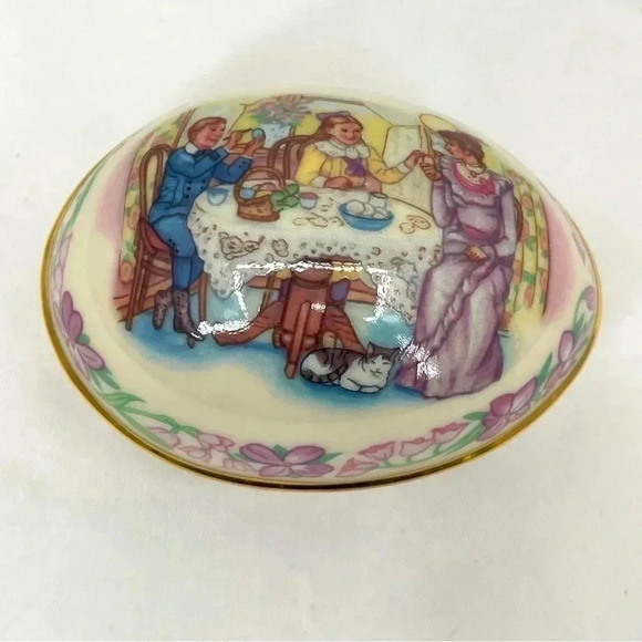 Lenox 1989 China Easter Egg Decorating Easter Eggs 24KT Gold Accent Trinket - Picture 2 of 11